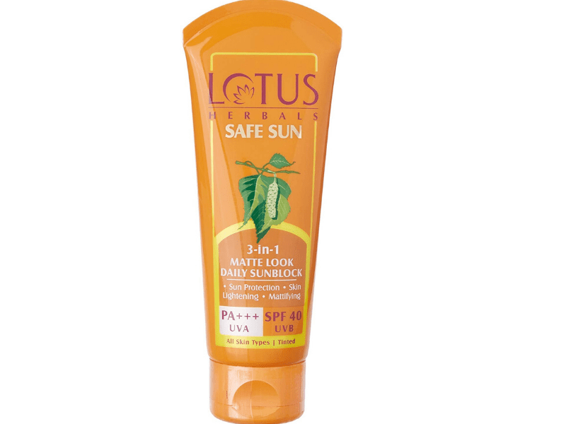 Lotus Safe Sun 3-In-1 Matte Look Daily Sunblock SPF 40 Sunscreen