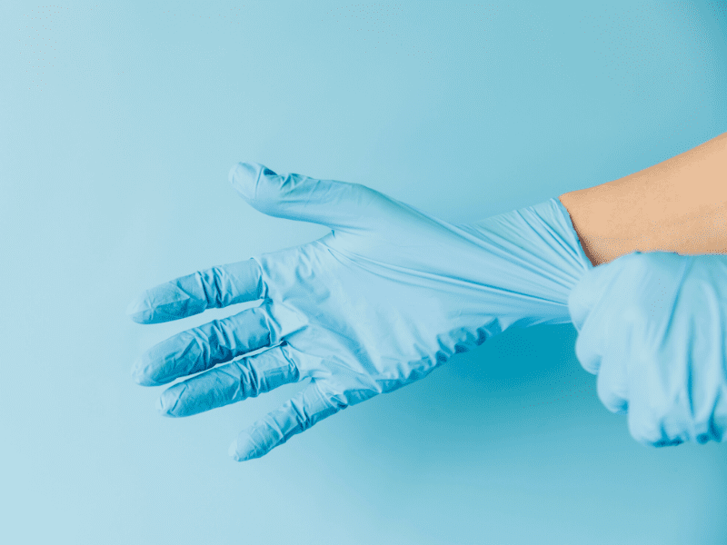 Wearing Gloves To Prevent Dry Skin