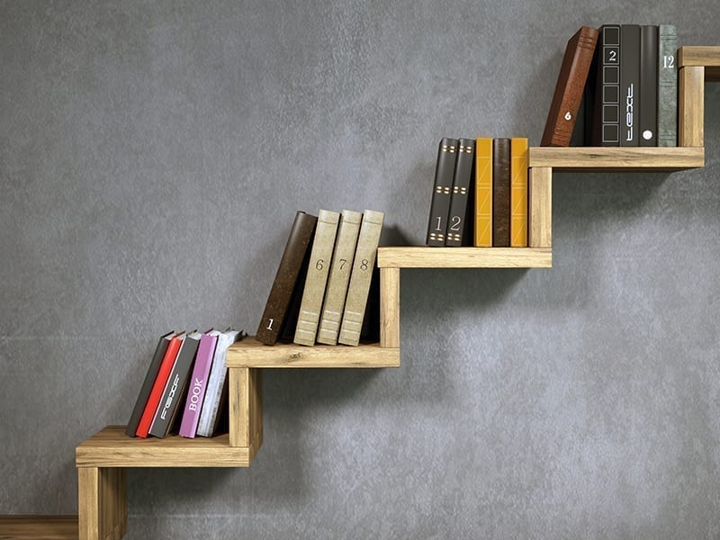 Stair-Style Bookshelf Décor